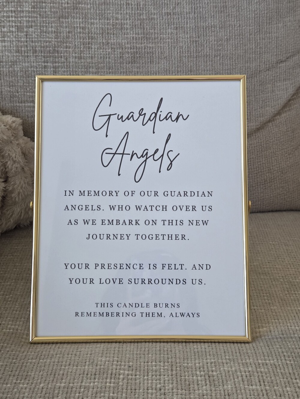 Guardian Angels Gold Frame Wall Art - Sentimental Home Accent